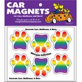 Imagine This Company Mini-Paws Car Magnet, 6 count, Rainbow