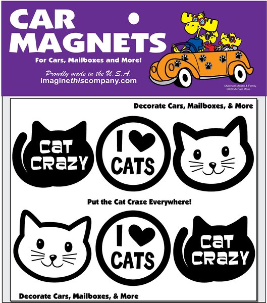 Imagine This Company Mini-Cats Car Magnet, 6 count slide 1 of 4