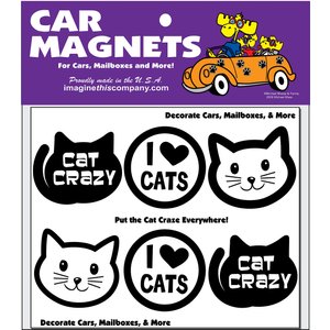 Imagine This Company Mini-Cats Car Magnet, 6 count