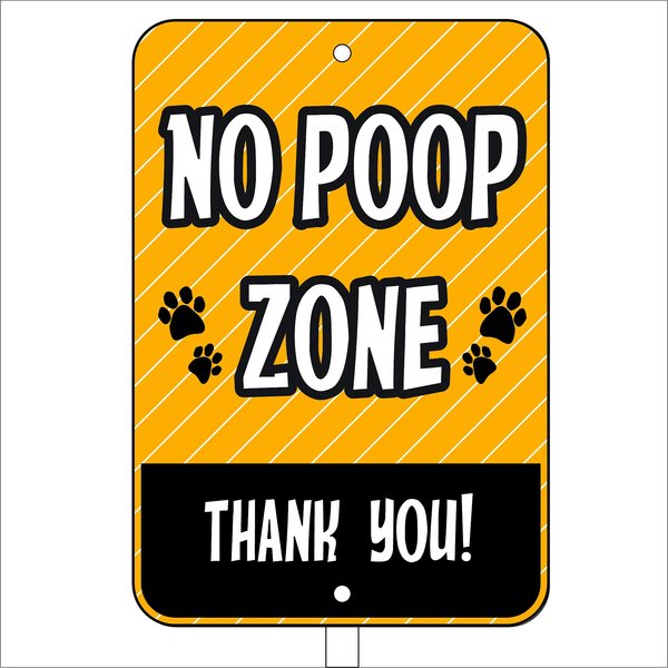 Imagine This Company "No Poop Zone" Garden Sign, Mini slide 1 of 5