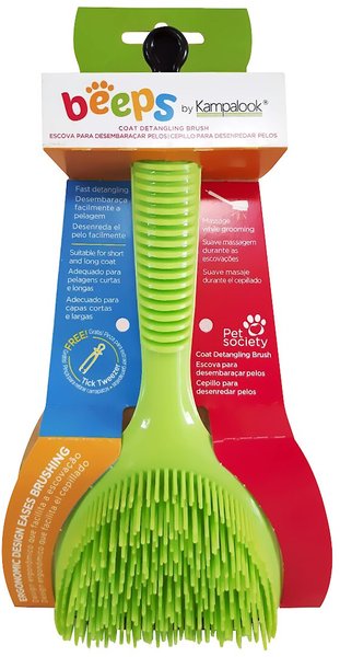 Discontinued BEEPS Magic Coat Detangling Dog Brush Green Chewy