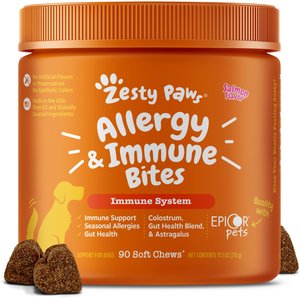 ZESTY PAWS Allergy & Immune Bites Salmon Flavored Soft Chews