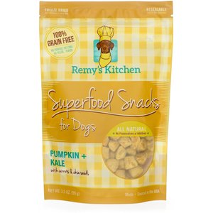 Remy's Kitchen Superfood Snacks Pumpkin & Kale Flavor Grain-Free Freeze-Dried Dog Treats, 3.5-oz bag