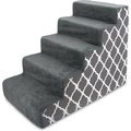 Best Pet Supplies Lattice Print Foam Cat & Dog Stairs, Dark Gray, Large