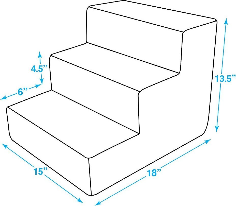 BEST PET SUPPLIES Lattice Print Foam Dog & Cat Stairs, Brown, Small