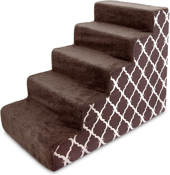 Discontinued BEST PET SUPPLIES Lattice Print Foam Cat Dog Stairs Brown Large Chewy