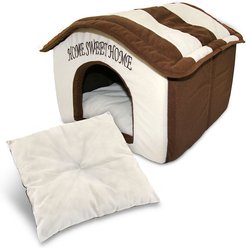 Best Pet Supplies Home Sweet Home Plush Covered Cat & Dog Bed, Brown slide 2 of 7