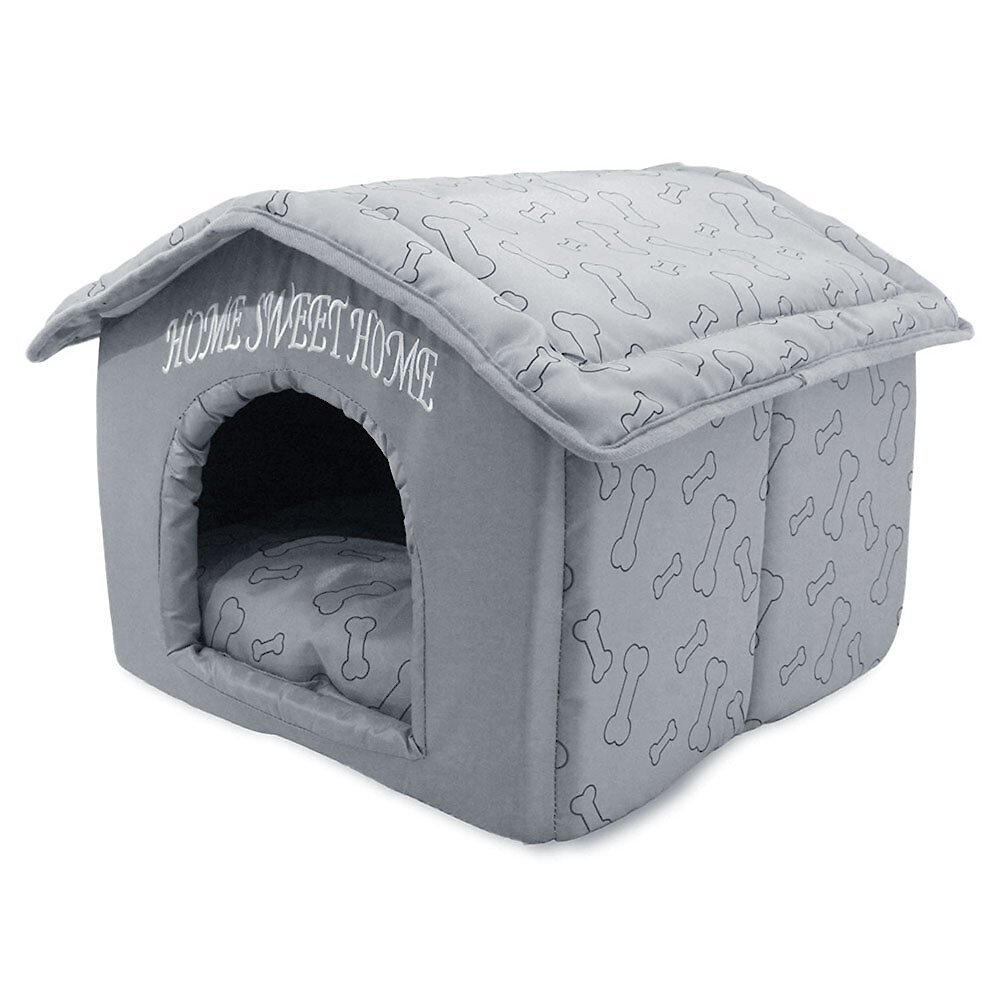 BEST PET SUPPLIES Home Sweet Home Plush Covered Cat Dog Bed