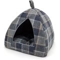 Best Pet Supplies Linen Tent Covered Cat & Dog Bed, Plaid, X-Large