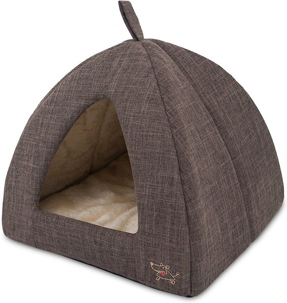 Best Pet Supplies Linen Tent Covered Cat & Dog Bed, Brown, X-Large slide 1 of 5