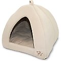 Best Pet Supplies Linen Tent Covered Cat & Dog Bed, Beige, X-Large