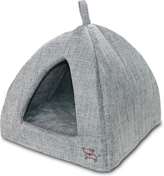 Discontinued BEST PET SUPPLIES Linen Tent Covered Cat & Dog Bed, Gray