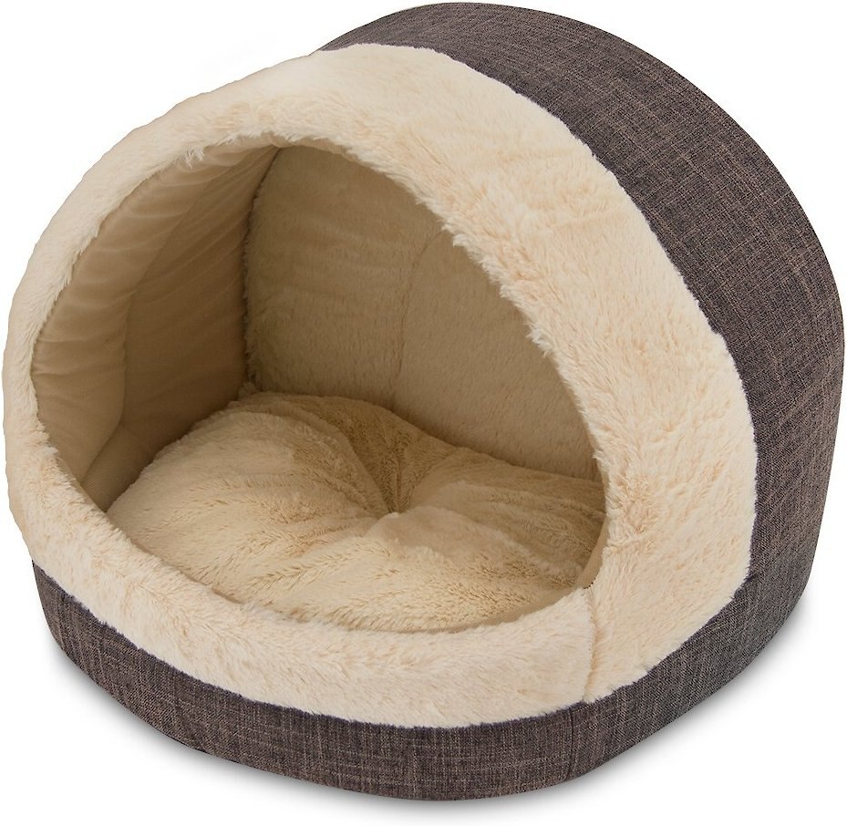 BEST PET SUPPLIES 2in1 Cat Cave Bed, Dark Brown