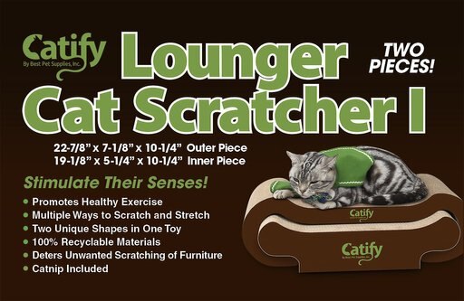 Best Pet Supplies Catify Lounger Cardboard Catnip Scratcher Cat Toy