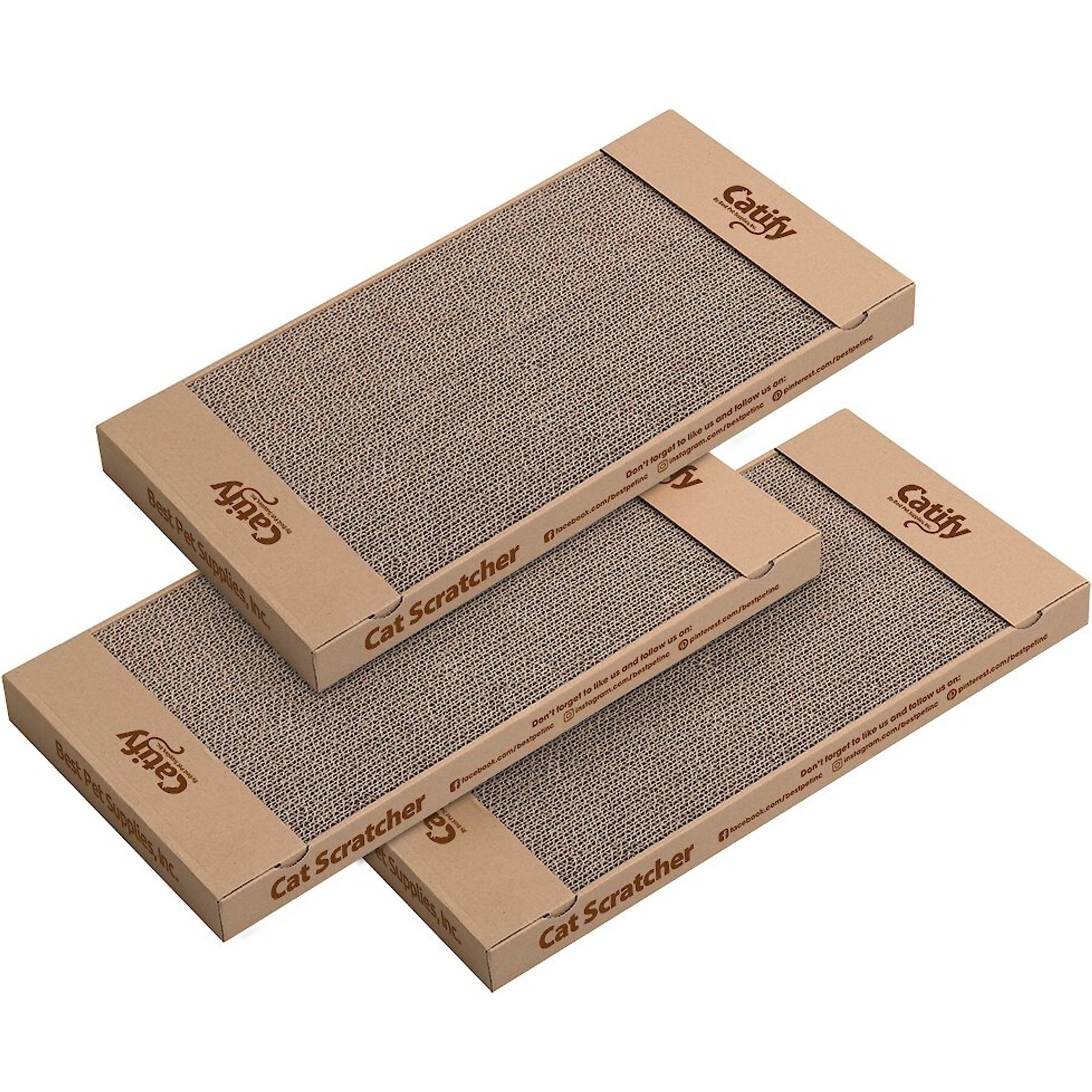 BEST PET SUPPLIES Catify Wide Cat Scratcher Pad Refills 3 count