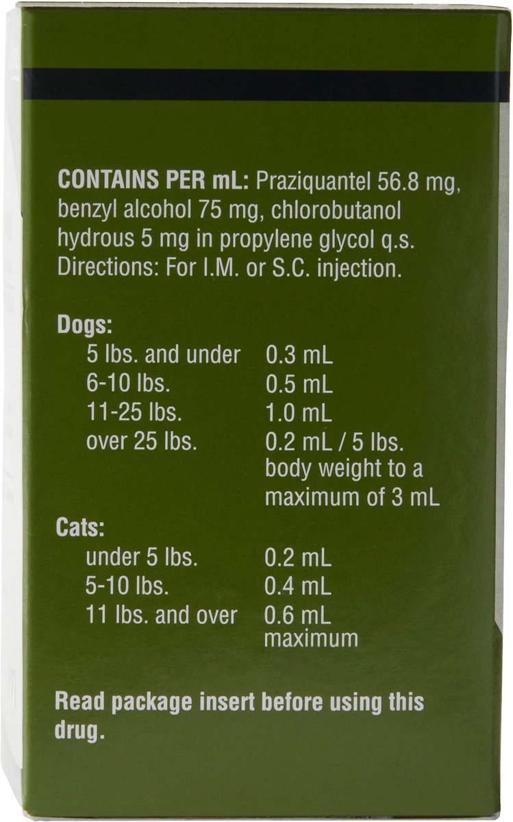 PRAZIQUANTEL (Generic) Injectable Solution for Dogs & Cats, 50mL vial