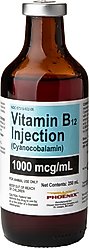 Vitamin B12 (Generic) Injectable Solution, 1000-mcg/mL, 250-mL vial
