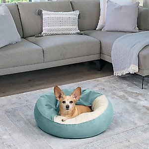 Best Friends by Sheri Cozy Cuddler Covered Cat & Dog Bed, Tide Pool, Standard
