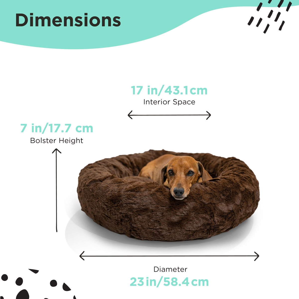 BEST FRIENDS BY SHERI Calming Lux Fur Donut Cuddler Bolster Cat & Dog