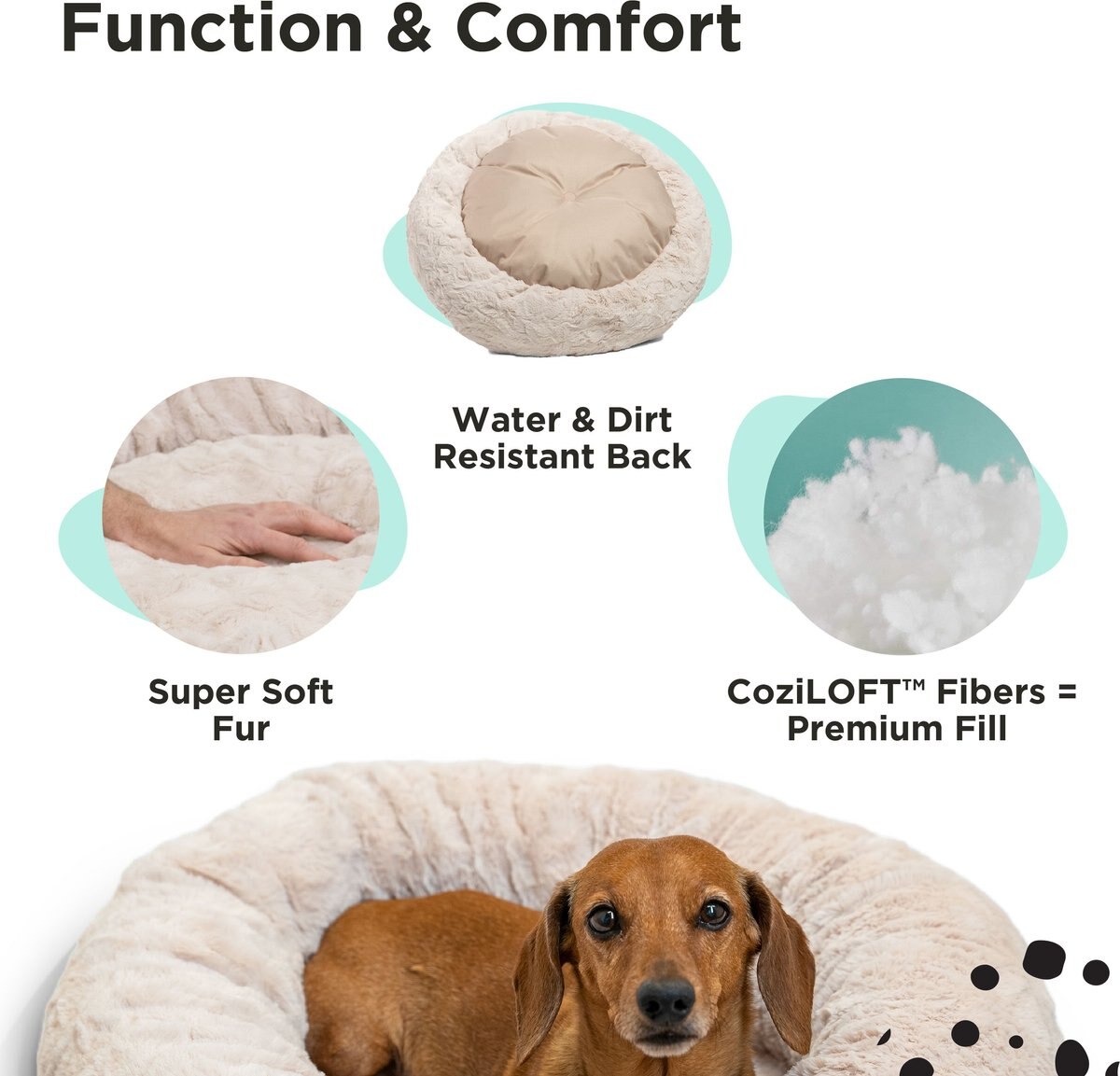 BEST FRIENDS BY SHERI Calming Lux Fur Donut Cuddler Bolster Cat & Dog