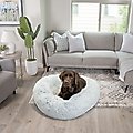 Best Friends by Sheri The Original Calming Shag Fur Donut Cuddler Cat & Dog Bed, Frost, Large