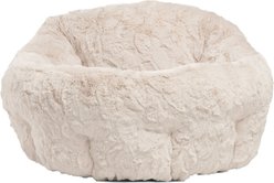 Best Friends By Sheri Lux Fur Deep Dish Bolster Cat & Dog Bed, Oyster