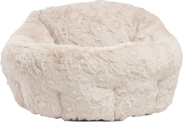 Best Friends By Sheri Lux Fur Deep Dish Bolster Cat & Dog Bed, Oyster slide 1 of 6
