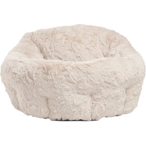Best Friends By Sheri Lux Fur Deep Dish Bolster Cat & Dog Bed, Oyster