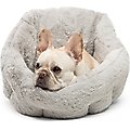 Best Friends By Sheri Lux Fur Deep Dish Bolster Cat & Dog Bed, Grey