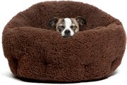 Best Friends by Sheri Best Friends By Sheri Sherpa Deep Dish Bolster Cat & Dog Bed, Brown, Standard