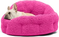 Best Friends by Sheri OrthoComfort Sherpa Bolster Cat & Dog Bed, Fuchsia, Jumbo