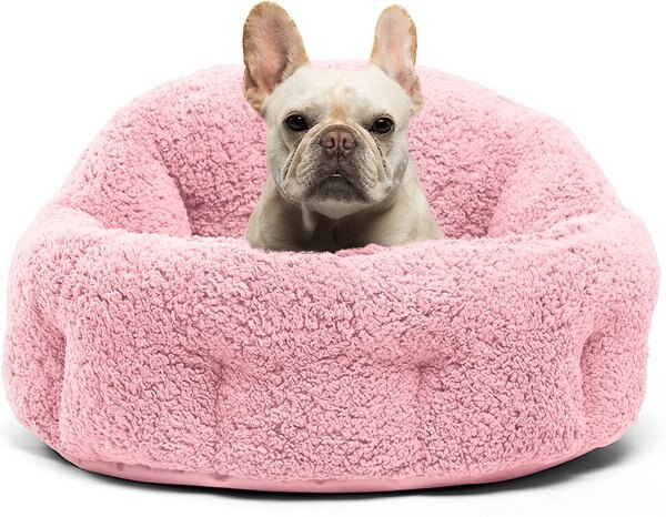 Best Friends by Sheri OrthoComfort Sherpa Bolster Cat & Dog Bed, Pink, Jumbo slide 1 of 11