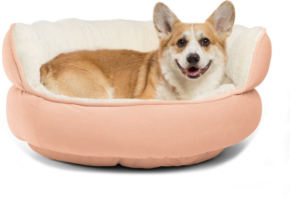Best Friends By Sheri Throne Cuddler Bolster Cat & Dog Bed, Rose, Jumbo