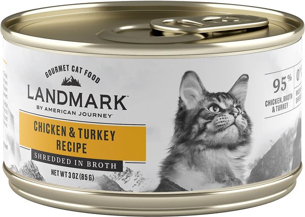 American Journey Landmark Chicken & Turkey Recipe in Broth Grain-Free Canned Cat Food, 3-oz, case of 12 slide 1 of 10