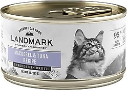 American Journey Landmark Mackerel & Tuna Recipe in Broth Grain-Free Canned Cat Food, 3-oz, case of 12