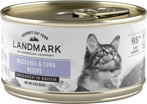 American Journey Landmark Mackerel & Tuna Recipe in Broth Grain-Free Canned Cat Food, 3-oz, case of 12 slide 1 of 10