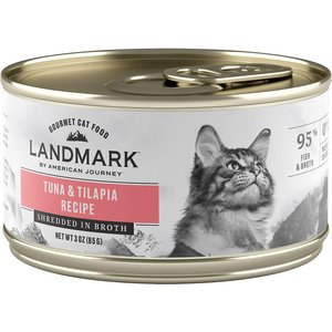 American Journey Landmark Tuna & Tilapia Recipe in Broth Grain-Free Canned Cat Food, 3-oz, case of 12