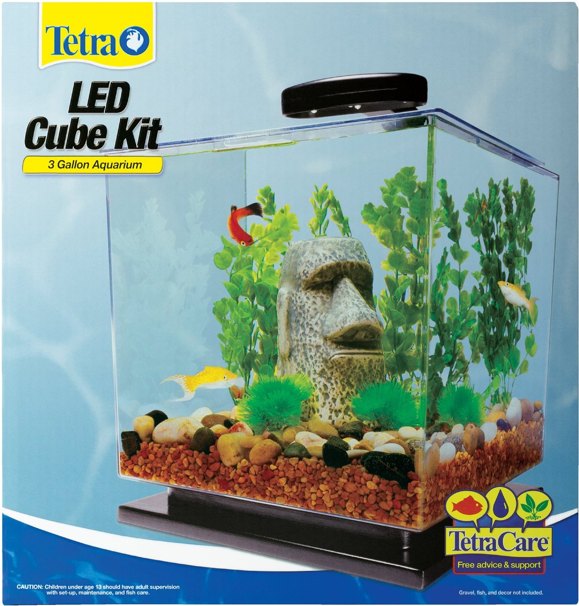 TETRA LED Cube Kit Fish Aquarium, 3-gal 