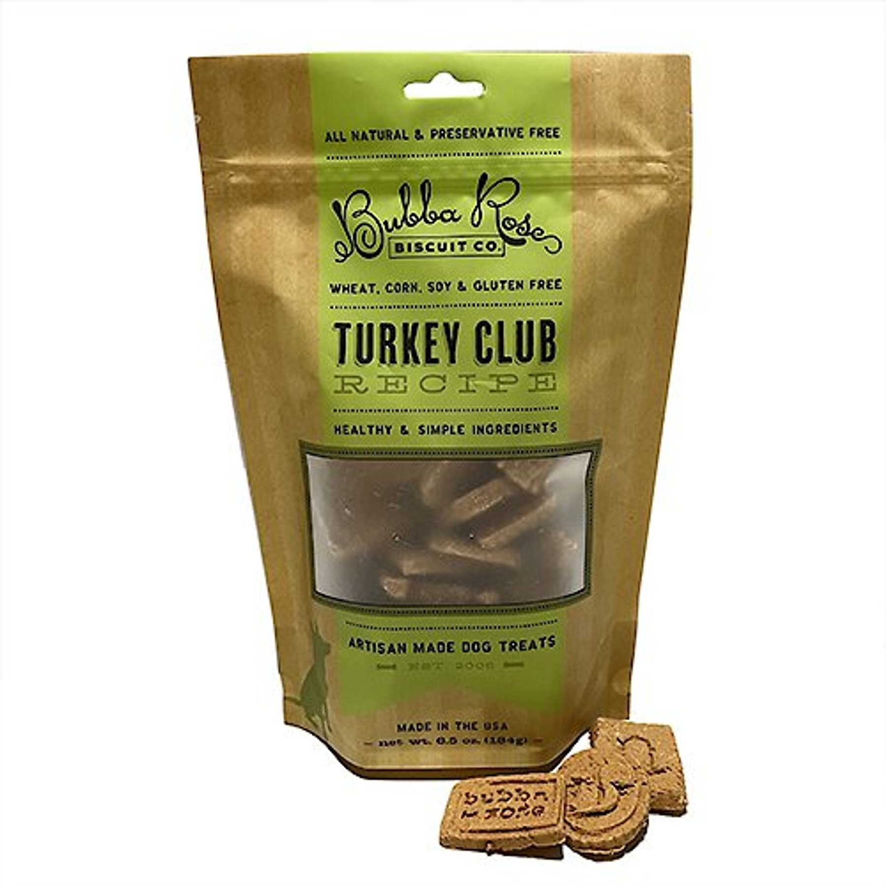 Bubba Rose Biscuit Co. Happy Holidays Box Gingerbread Dog Treats, 20 count