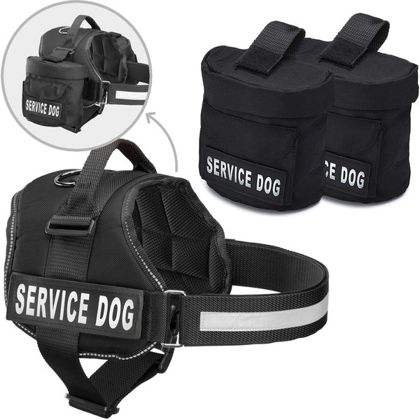2 Pairs of Reflective Dog Vest Patches Removable Patches Pet Dog Harness Patches (Black), Adult Unisex, Size: 2.5X11.5CM