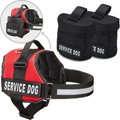 Industrial Puppy Reflective Service Dog Harness & Detachable Backpacks, Red, Small: 21 to 26-in chest