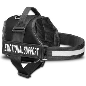 Industrial Puppy Emotional Support Animal ESA Reflective Dog Harness, Black, Medium: 24 to 29-in chest