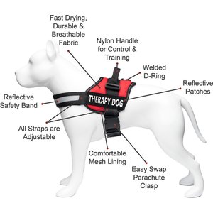 Industrial Puppy Therapy Dog Vest Harness with Therapy Dog Patches, Red, X-Large: 30 to 39-in chest