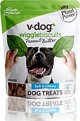 V-Dog Wiggle Biscuit Grain-Free Peanut Butter Dog Treats, 10-oz bag