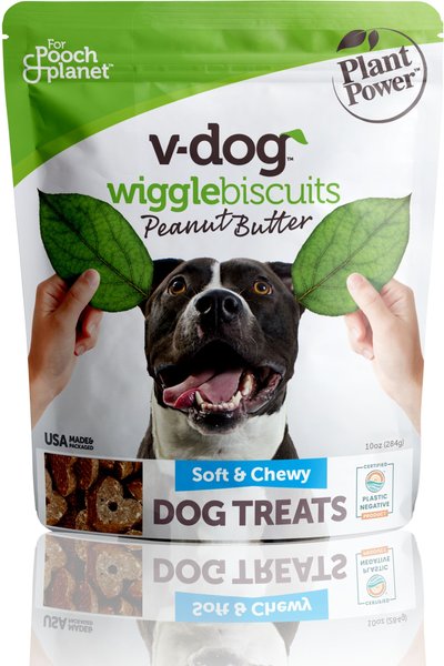 V-Dog Wiggle Biscuit Grain-Free Peanut Butter Dog Treats, 10-oz bag slide 1 of 5