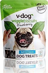 V-Dog Wiggle Biscuit Grain-Free Blueberry Dog Treats, 10-oz bag