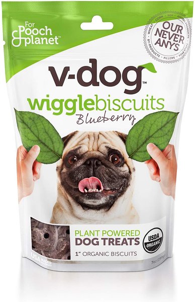 V-Dog Wiggle Biscuit Grain-Free Blueberry Dog Treats, 7-oz bag slide 1 of 3