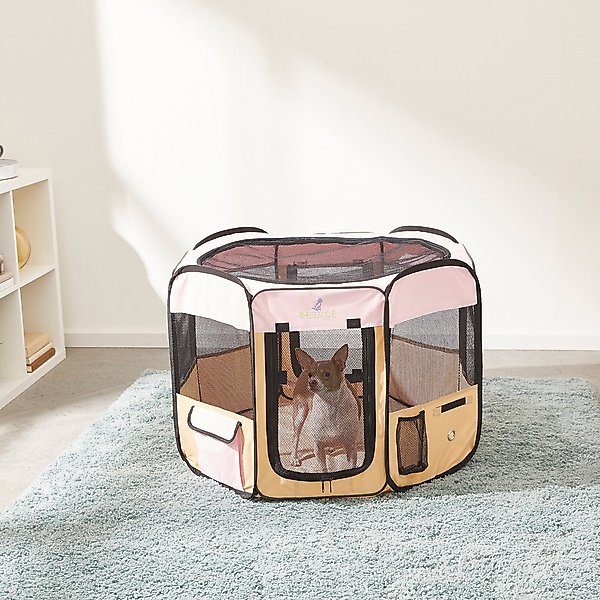 Discontinued ZAMPA Pet Folding Softsided Dog & Cat Playpen, Pink