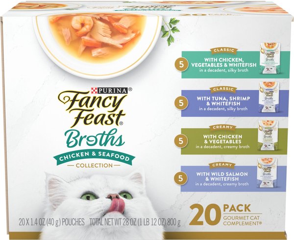 FANCY FEAST Classic Collection Broths Variety Pack Complement Wet