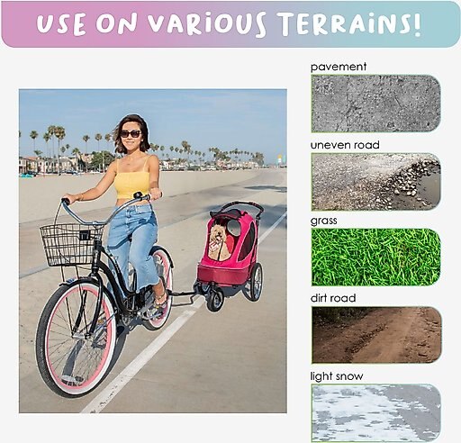 Petique All Terrain Dog & Cat Jogging Stroller, Blazin' Berry